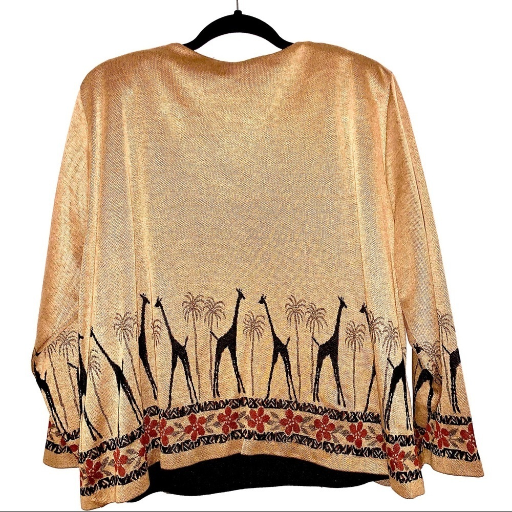 ALFRED DUNNER VINTAGE GIRAFFE 🦒 SWEATER CARDIGAN - Picture 2 of 2